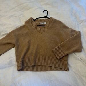 Zara Women's V-Neck Sweater - Brown